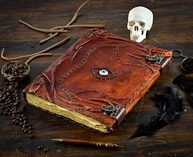 Livro de Feitiços Hocus Pocus - Encadernação Vintage Marrom 10x7 - imagem 5