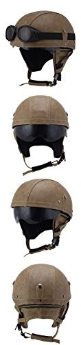 Capacete Moto Vintage Woljay Marrom - Estilo e Segurança Certificada DOT - imagem 3