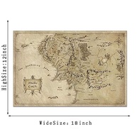 Yatsen Bridge Arte de Parede Vintage Mapa da Terra Média - Pintura em Tela HD para Decoração de Sala, Quarto e Escritório - imagem 3