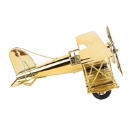 Modelo de Avião Retrô em Ferro Banhado a Ouro - Decoração Vintage para Estúdio e Casa - imagem 1