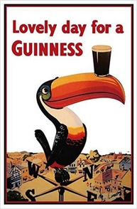 Pôster Guinness Lovely Day Tucan - Arte Publicitária Vintage 45,7x30,5cm - imagem 1