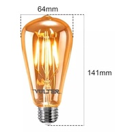 Lâmpada Filamento LED ST64 Vintage Âmbar E27 Bivolt 4W Volter - Luz Aconchegante - imagem 4