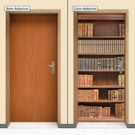 Adesivo Decorativo para Porta e Estante - Estilo Livros Antigos | Design Vintage para Prateleira - imagem 4