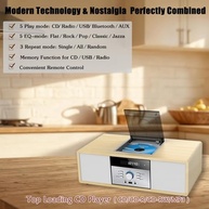 Sistema de Som Vintage WIITHINK: Madeira, Bluetooth, CD Player e Rádio FM para Sua Casa - imagem 4