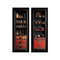 Kit 2 Quadros 18x45 cm - Vintage Temperos Cozinha Chinesa (Preto) - Decoração Elegante e Sustentável - imagem 1