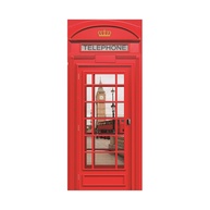 Adesivo Decorativo Cabine Telefônica Vermelha Londres - Design Vintage para Ambientes Modernos - imagem 1