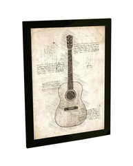 Quadro Decorativo A3 Violão Clássico - Moldura Moderna com Grampos Flexpoint para Troca Fácil de Arte - imagem 1