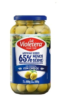 Azeitona Verde com Caroço Menos Sódio La Violetera 500g - imagem 2