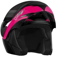 Capacete Pro Tork V-Pro Jet 2 Carbon Escamoteável Preto/Rosa Tam. 58 - Visão Fumê - imagem 4