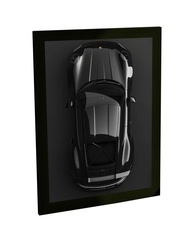 Quadro Decorativo Carro Esportivo Preto - Visão de Cima | Moldura Moderna com Grampos Flexpoint - imagem 1