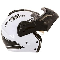 Capacete Mixs MX Captiva Route Robocop Articulado Cinza Brilhante com Viseira Solar Interna - imagem 4