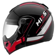 Capacete Mixs MX Captiva Robocop Escamoteável Cinza/Vermelho com Viseira Solar Interna - imagem 4