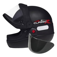 Capacete Moto San Marino Taurus Classic Preto Fosco + Viseira Fumê - Segurança e Estilo - imagem 2