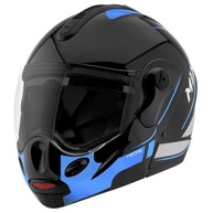 Capacete Mixs MX Captiva Robocop Escamoteável com Viseira Solar Interna - Cinza/Azul - imagem 5