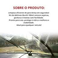 Kit Aditivo Limpador Para-brisa 100ml Wurth: Visibilidade Cristalina e Limpeza Rápida - imagem 4