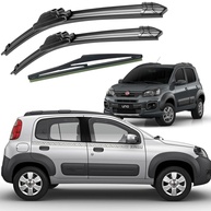 Kit 3 Palhetas Limpador Parabrisa Novo Uno 2009-2020 - Visibilidade Máxima! - imagem 1