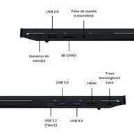 Notebook Positivo Vision i15 Lumina Bar i3-N300 8GB 256GB SSD Tela 15" Full HD Antirreflexo Linux - Preto - imagem 2