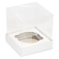Caixas Cupcake: 50 Unidades Brancas com Visor! - imagem 2