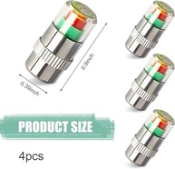 4 Tampas de Válvula Monitor de Pressão de Pneu 2.4 Bar 36PSI - Alerta Visual 3 Cores - imagem 3