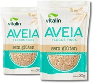 Kit 2x Aveia Em Flocos Finos Sem Glúten Vitalin 200g - imagem 1