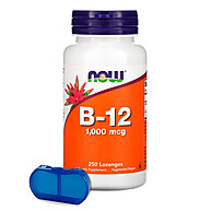Vitamina B-12 1000mcg Now Foods: 250 Pastilhas + Porta Cápsulas - imagem 1