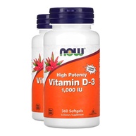 Vitamina D3 Now Foods: Kit 2x 360 Cápsulas - imagem 1