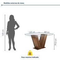 Sala de Jantar Completa: Mesa e 4 Cadeiras Vitória - imagem 2