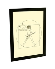 Quadro Decorativo Homem Vitruviano Guitarra Rock - Arte Moderna com Moldura Premium - imagem 1