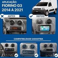 Moldura Painel 2 Din 7" Fiat Uno Vivace 2015+ e Nova Fiorino 2015-2021 - Preto Premium - imagem 4