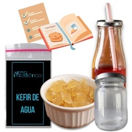 Kit Kefir de Água Vivo com Frasco de Vidro 250ml + Tampa Voal Cortesia! - imagem 1
