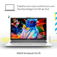 Notebook ASUS Vivobook Go 15, Intel Core i3 N305, 4GB, 128GB SSD, W11 Home, Tela 15.6" FHD Cool Silver - E1504GA-NJ440W - imagem 4