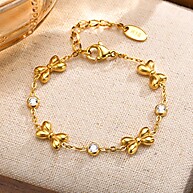 Pulseira Infantil Borboleta com Zircônia Dourada - Vnox - imagem 2