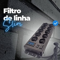 Filtro de Linha 10 Tomadas Espaçadas com Voltímetro Digital Bivolt Metálico - Segurança e Organização para Seus Equipamentos - imagem 4