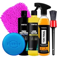Kit Completo Detalhamento Automotivo Vonixx & Vintex: Pneu Pretinho, Lava Autos e Tok Final - imagem 1