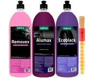Kit Completo Limpeza Automotiva Vonixx: Removex, Alumax, Ecoblack e Pincel - imagem 1