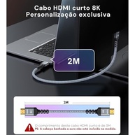 Cabo HDMI 8K Premium 2 Metros: Imersão Total em 4K@240Hz e 8K@60Hz | 48Gbps, HDR Dinâmico, VRR - imagem 3
