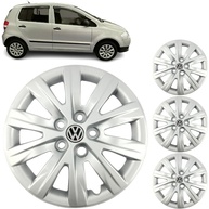 Jogo 4 Calotas Aro 14 VW Fox, SpaceFox e Polo (2009-2016) Grid GR049CB com Adesivo Logo Resinado - imagem 1