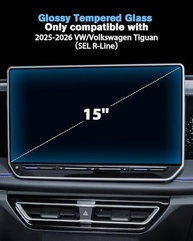 Protetor de Tela WEIPIN para VW Tiguan 2025-2026 (15") - Vidro Temperado 9H HD Anti-Arranhão - imagem 3