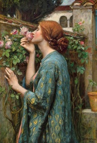 A Alma da Rosa (1908) - John W. Waterhouse - Tela Canvas 75x110cm - Arte de Museu para Decoração Elegante - imagem 1
