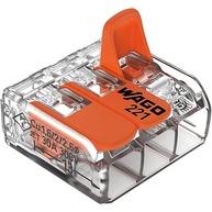 Wago 221: Conector Elétrico 3 Vias para Fios 4mm² - imagem 1