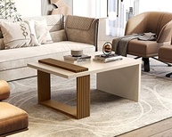 Mesa de Centro Wandinha Perola/Nature - Design Moderno para Sala de Estar - imagem 3