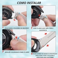 Pulseira Galaxy Watch 7 40mm 44mm Compatível com Samsung Galaxy WATCH 7,6,5,4,FE - imagem 5