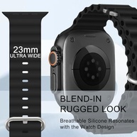 Pulseira esportiva de silicone Ocean – compatível com Apple Watch Ultra 2/Ultra de 49 mm, 45 mm, 44 mm e 42 mm, para iWatch Ultra 2, iWatch Ultra séries SE 9/8/7/6/5/4 - imagem 4
