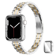 CSJCUBIC Pulseira de metal compatível com Apple Watch séries 9/8/7/6/5/4/3/2/1/SE de 38 mm, 40 mm, 41 mm, 42 mm, 44 mm e 45 mm - imagem 2