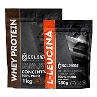 Whey Protein + Leucina Kit 100% Importado - Soldiers Nutrition - imagem 1