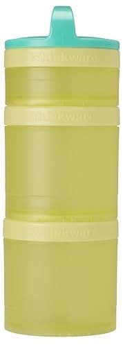 Whiskware Recipientes Empilháveis para Lanches Infantil - 3 Peças com Sistema Twist 'n' Lock Azul-Petróleo e Amarelo - imagem 2