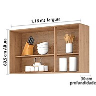 Balcão para Pia Maceió 2m com Aéreo 5 Portas – Amêndoa/Off White - imagem 2