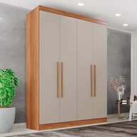 Guarda-Roupa Casal 4 Portas 2 Gavetas França Cinamomo/Off-White - Design Moderno e Espaçoso - imagem 2