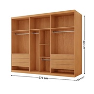 Guarda-Roupa Casal 6 Portas 6 Gavetas Vision Naturalle/Off White | Organize seu Quarto com Estilo - imagem 3