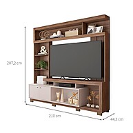 Estante Home Theater 70" Nogueira/Off White - imagem 2